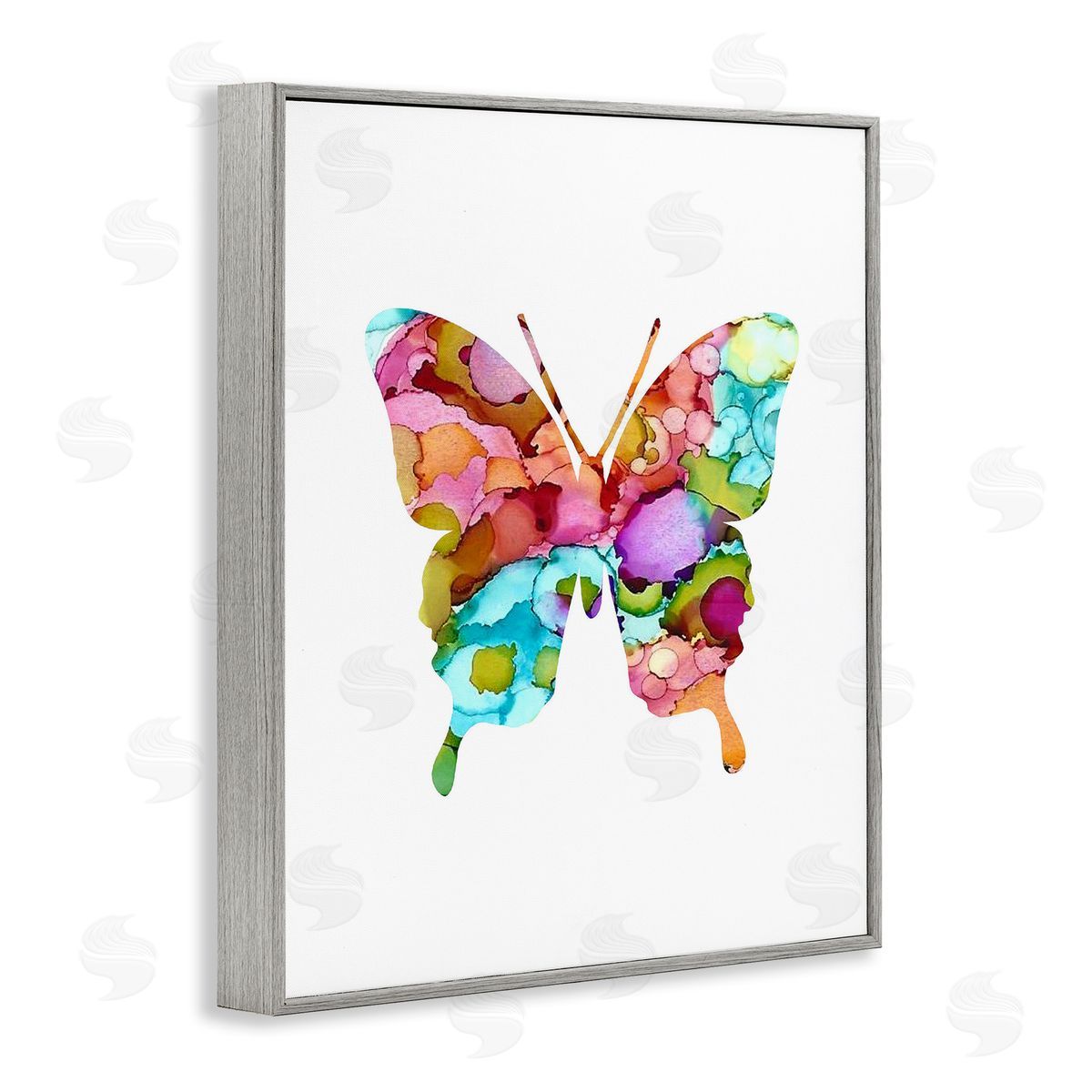 Lisa Nohren Bold Patterned Butterfly Gray Framed Giclee Wall Art Print