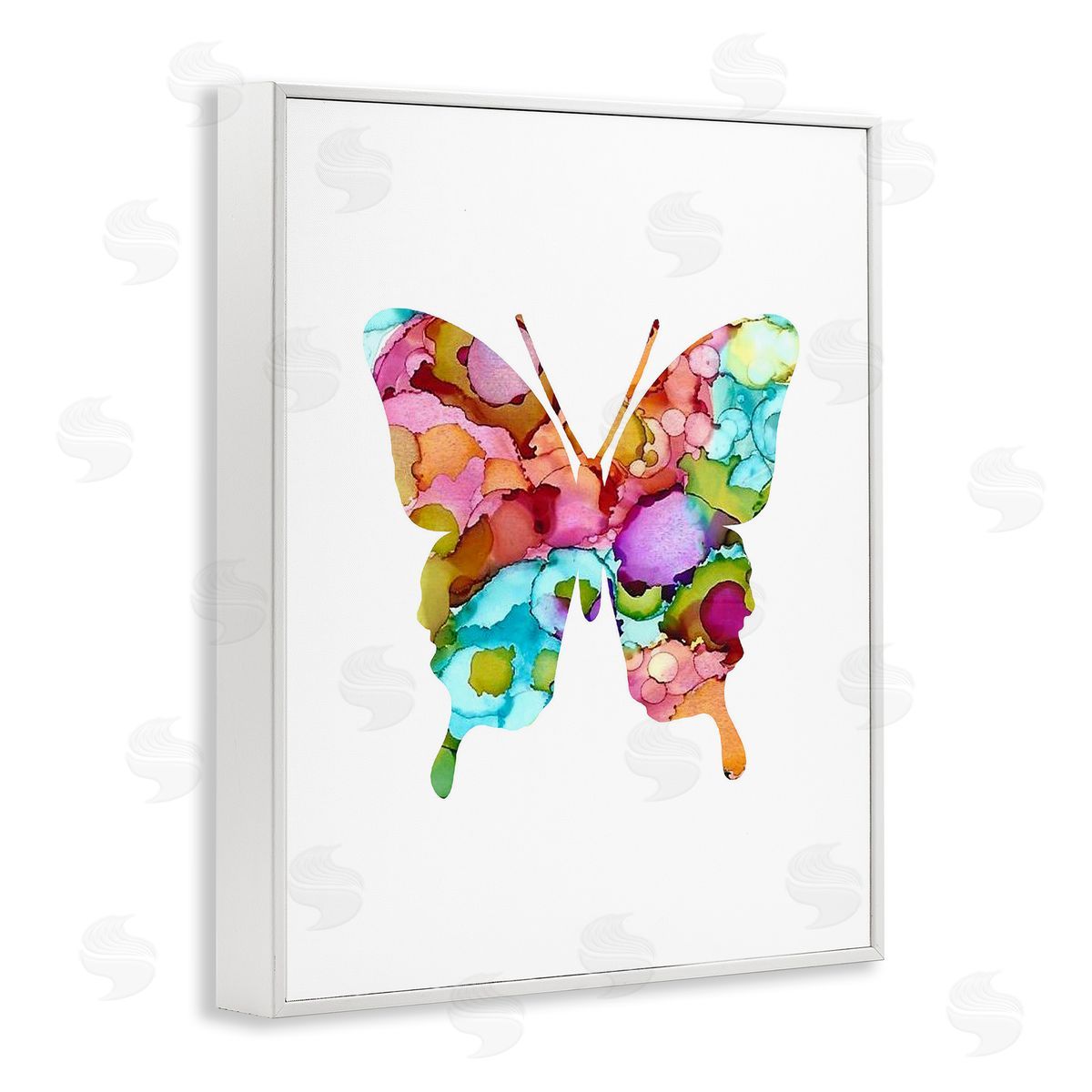 Lisa Nohren Bold Patterned Butterfly White Framed Giclee Wall Art Print