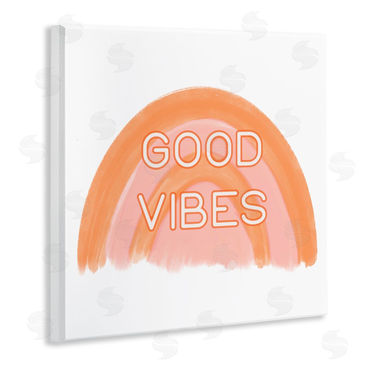 Amber Clarkson Orange Good Vibes Wooden Wall Plaque Art Print