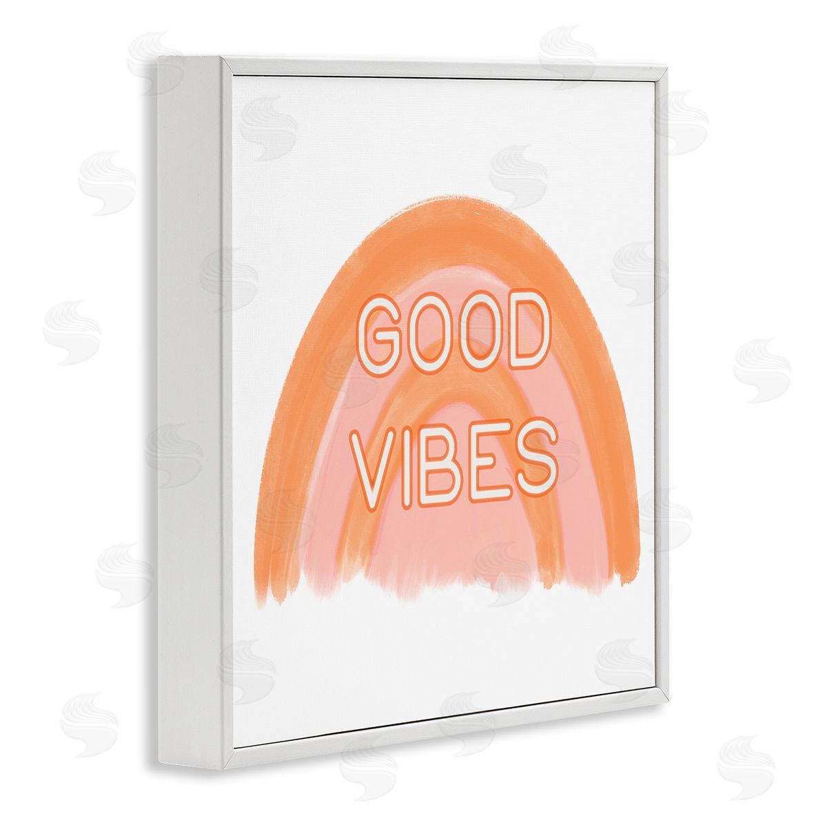 Amber Clarkson Orange Good Vibes White Framed Giclee Wall Art Print