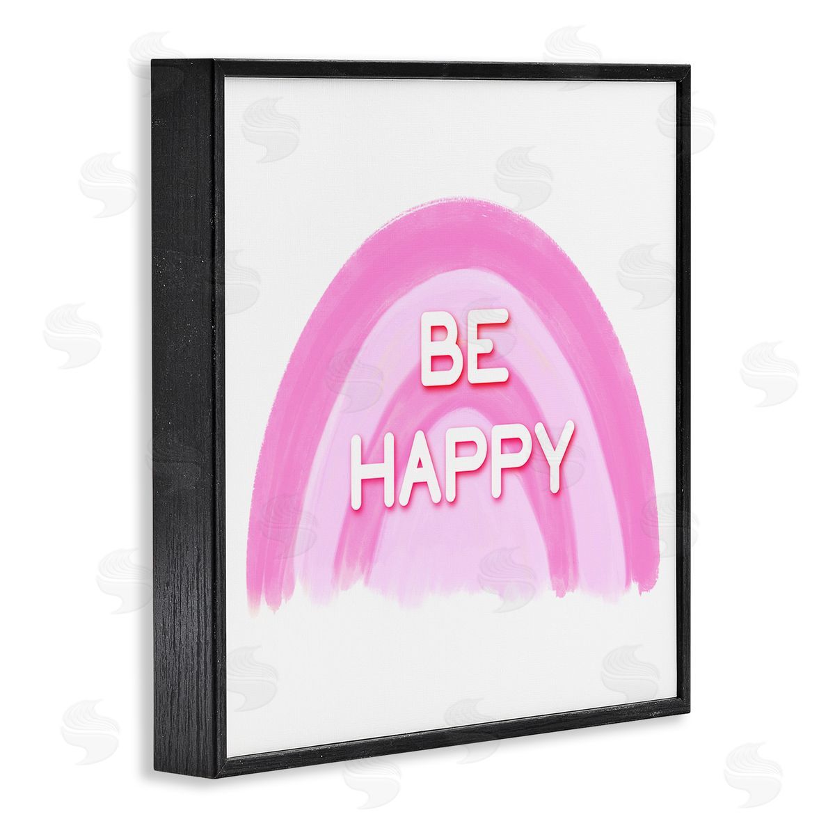 Amber Clarkson Purple Be Happy Black Framed Giclee Wall Art Print