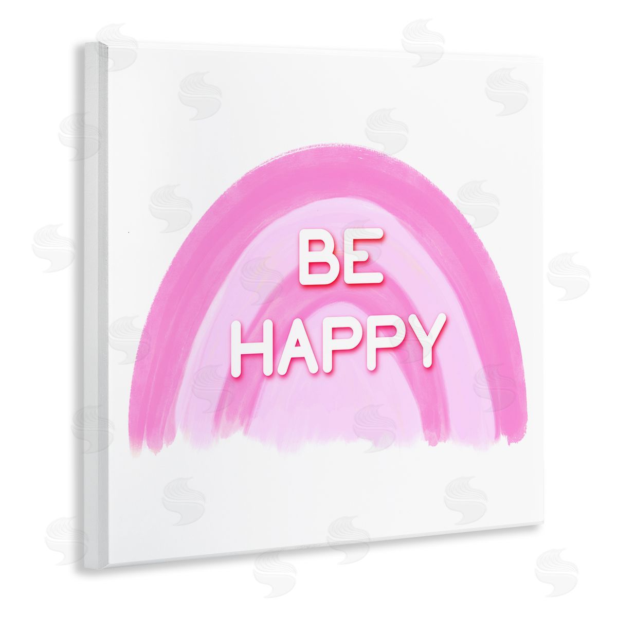Amber Clarkson Purple Be Happy Wooden Wall Plaque Art Print