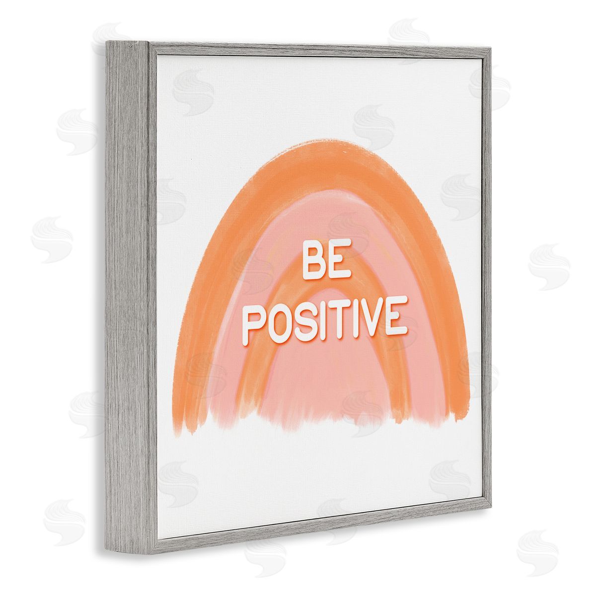 Amber Clarkson Orange Be Positive Gray Framed Giclee Wall Art Print