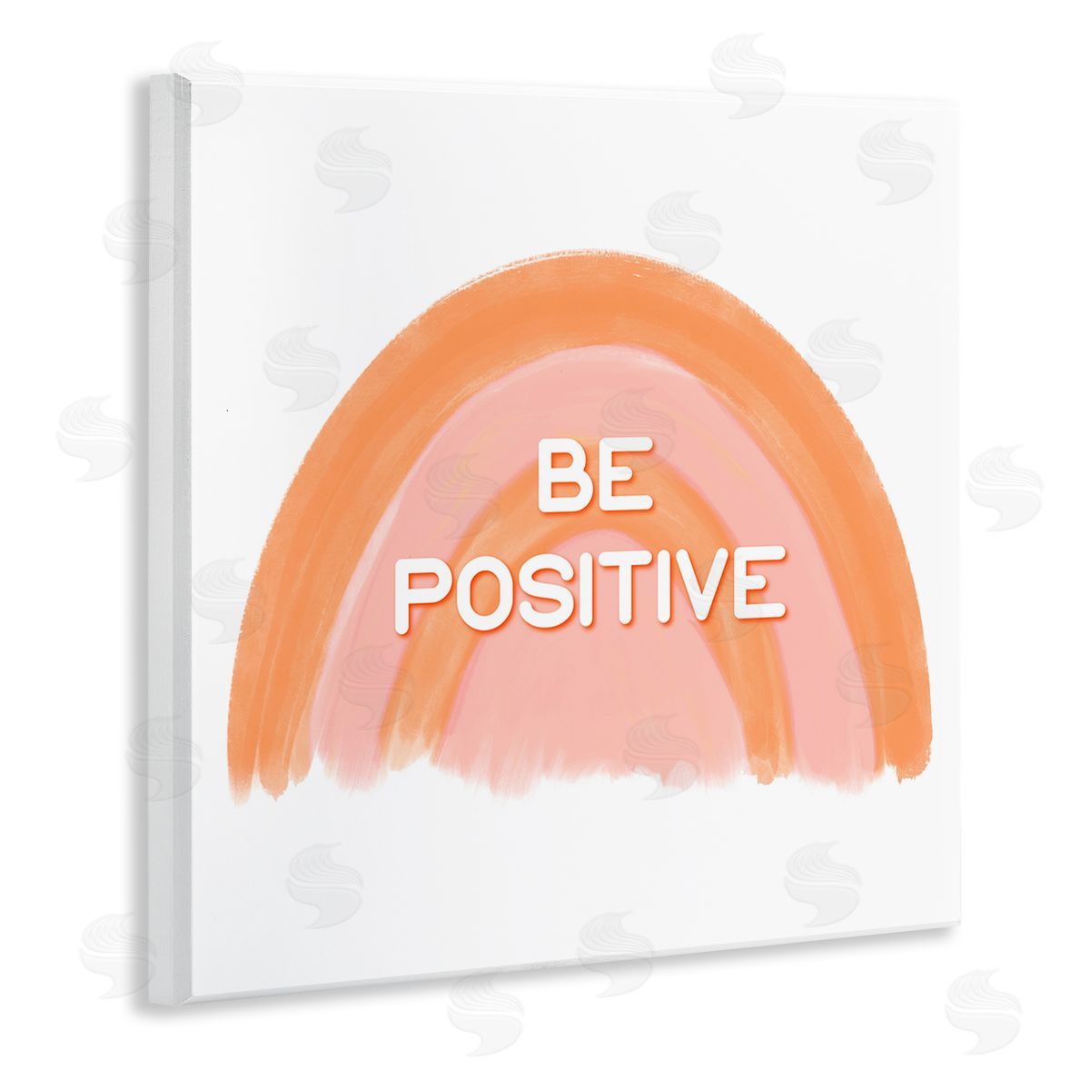 Amber Clarkson Orange Be Positive Wooden Wall Plaque Art Print