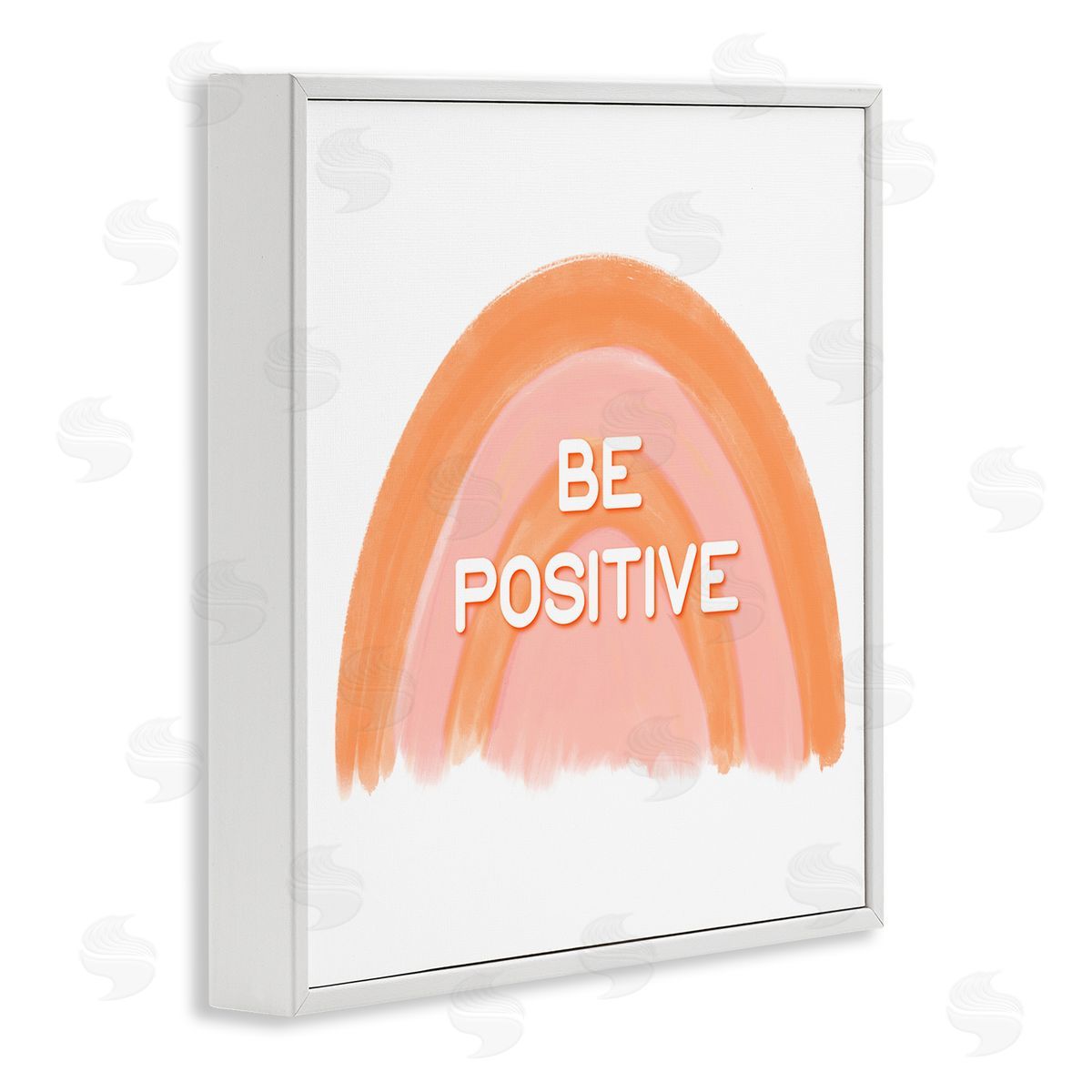 Amber Clarkson Orange Be Positive White Framed Giclee Wall Art Print