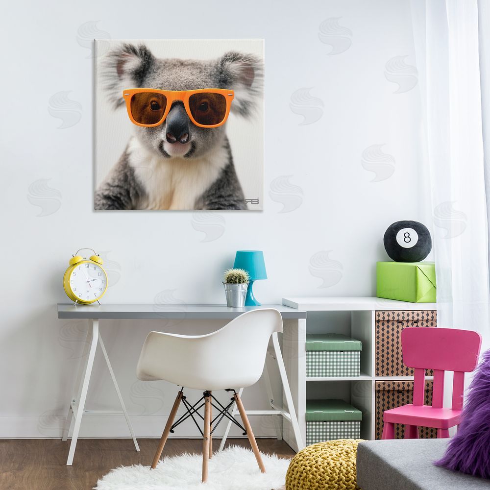 RB Cool Koala & Glasses Canvas Wall Art Print in Room