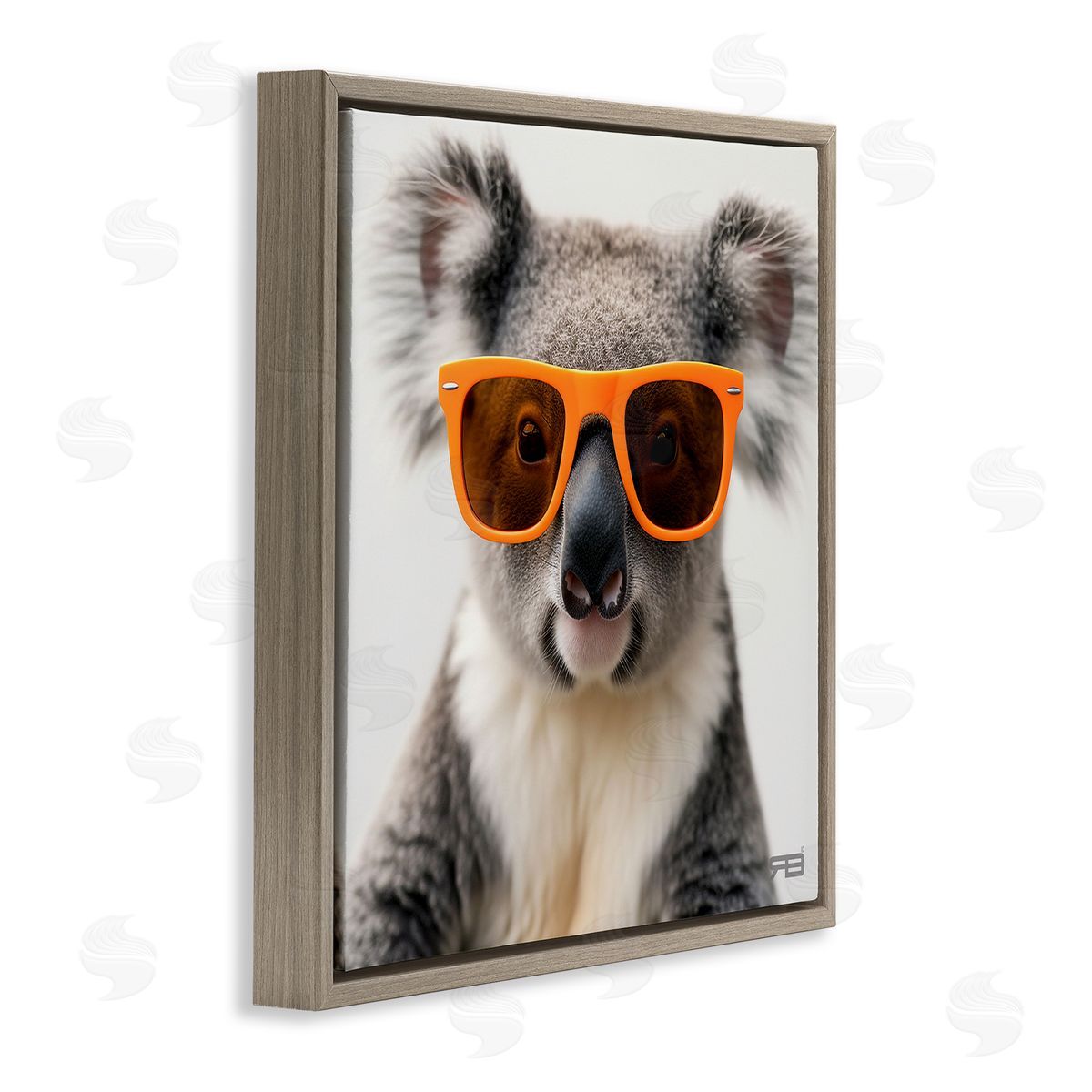 RB Cool Koala & Glasses Brown Floating Frame Canvas Wall Art Print