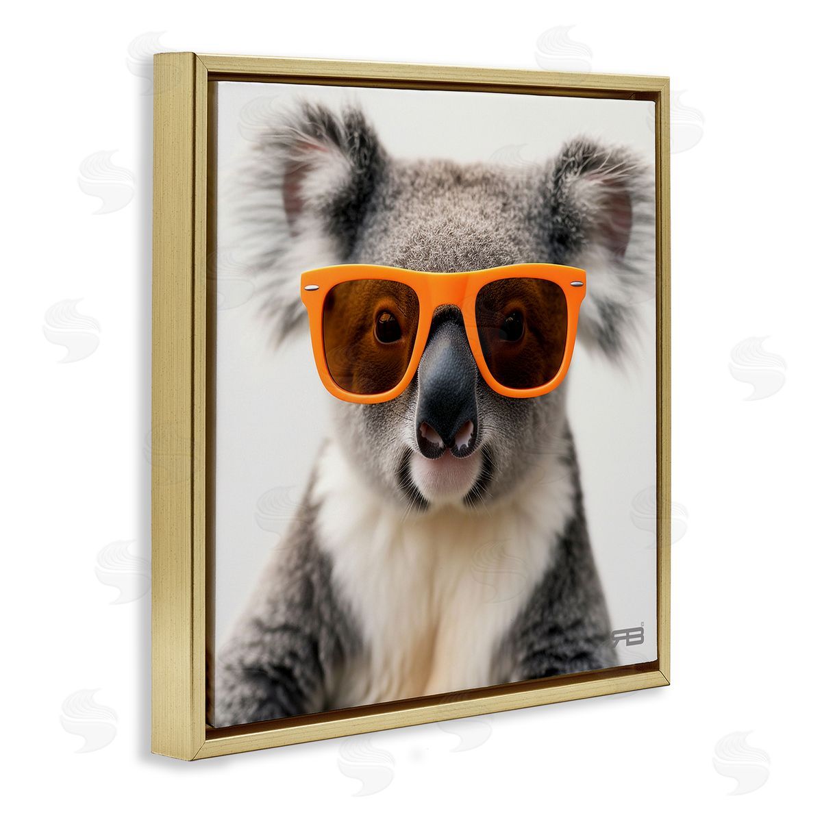RB Cool Koala & Glasses Gold Floating Frame Canvas Wall Art Print