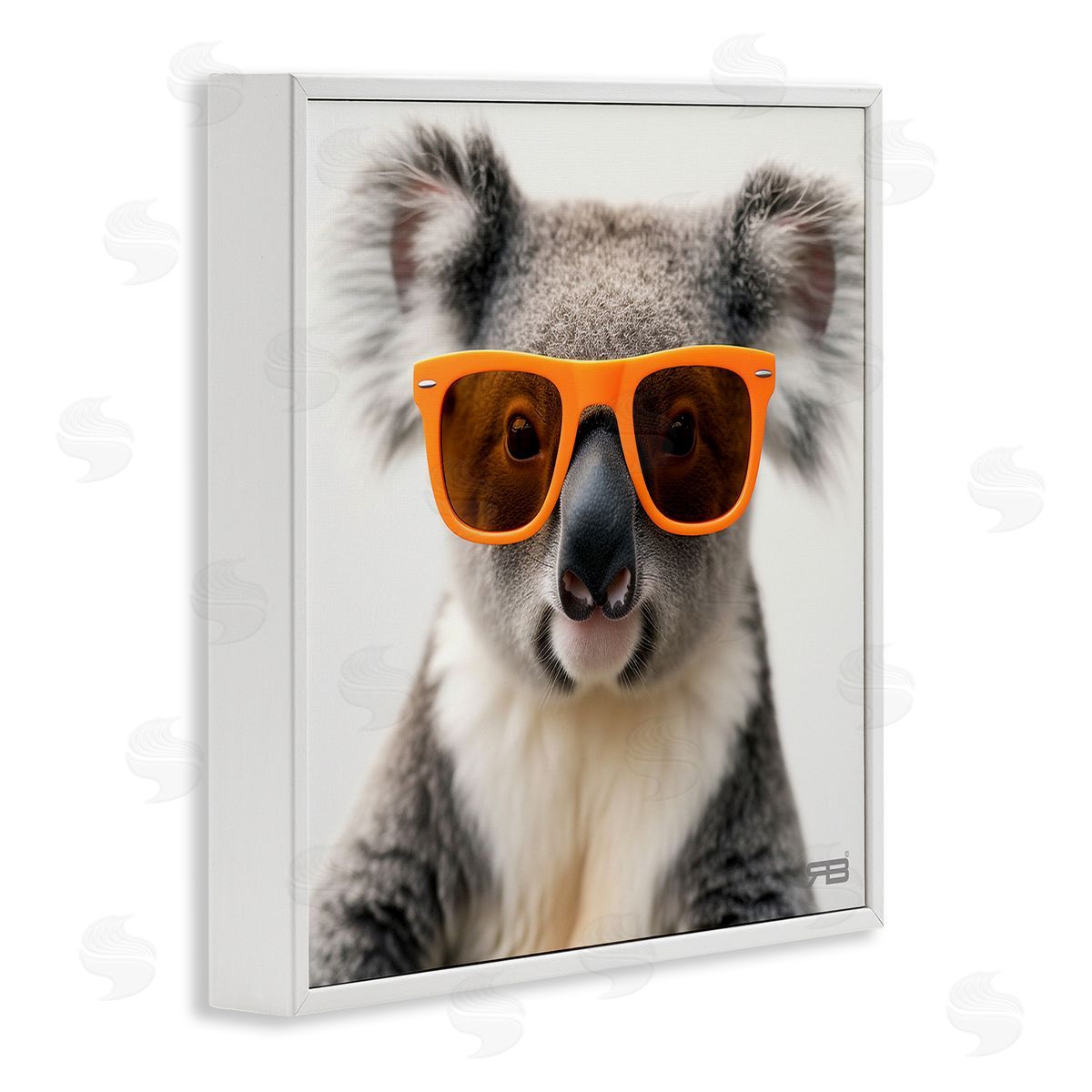 RB Cool Koala & Glasses White Framed Giclee Wall Art Print