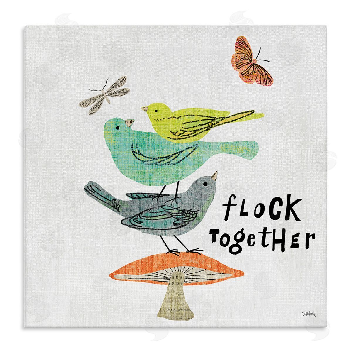 Sue Schlabach Flock Together Birds Canvas Wall Art Print