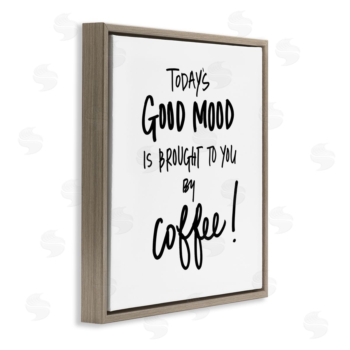 SD Graphics Studio Good Mood by Coffee Brown Floating Frame Canvas Wall Art Print