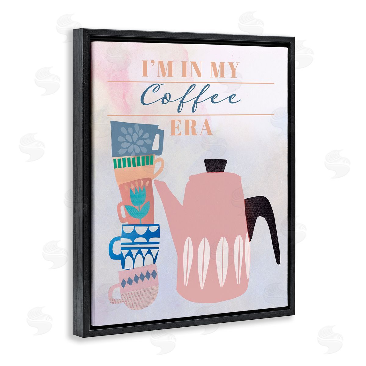 My Coffee Era Black Floating Frame Canvas Wall Art, Home Decor by Jen Bucheli