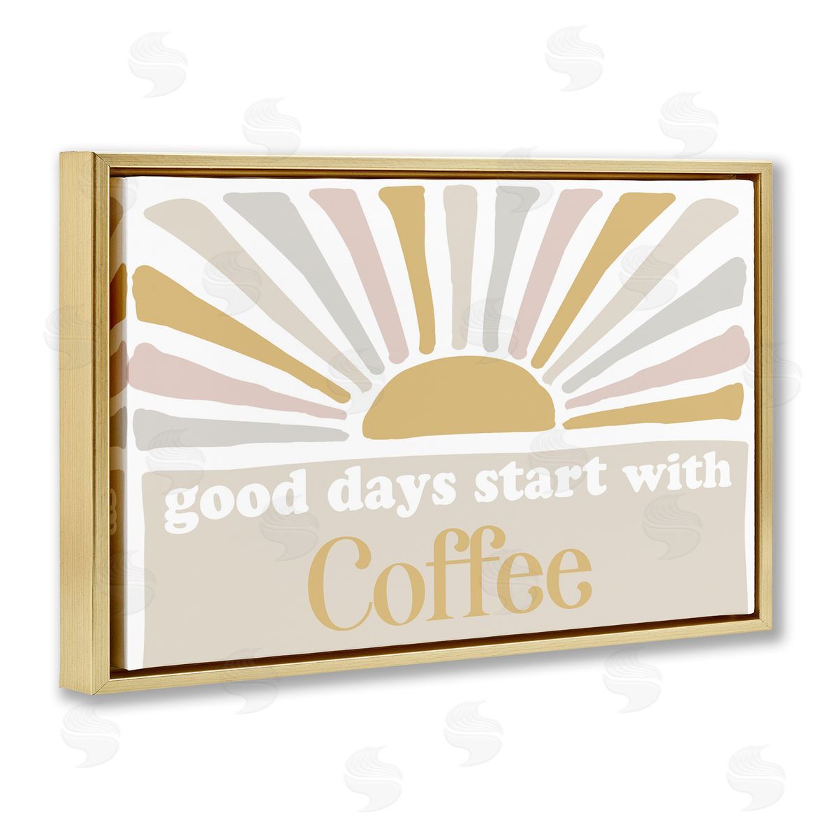 Good Days Coffee Gold Floating Frame Canvas Wall Art, Home Decor by Elizabeth Medley