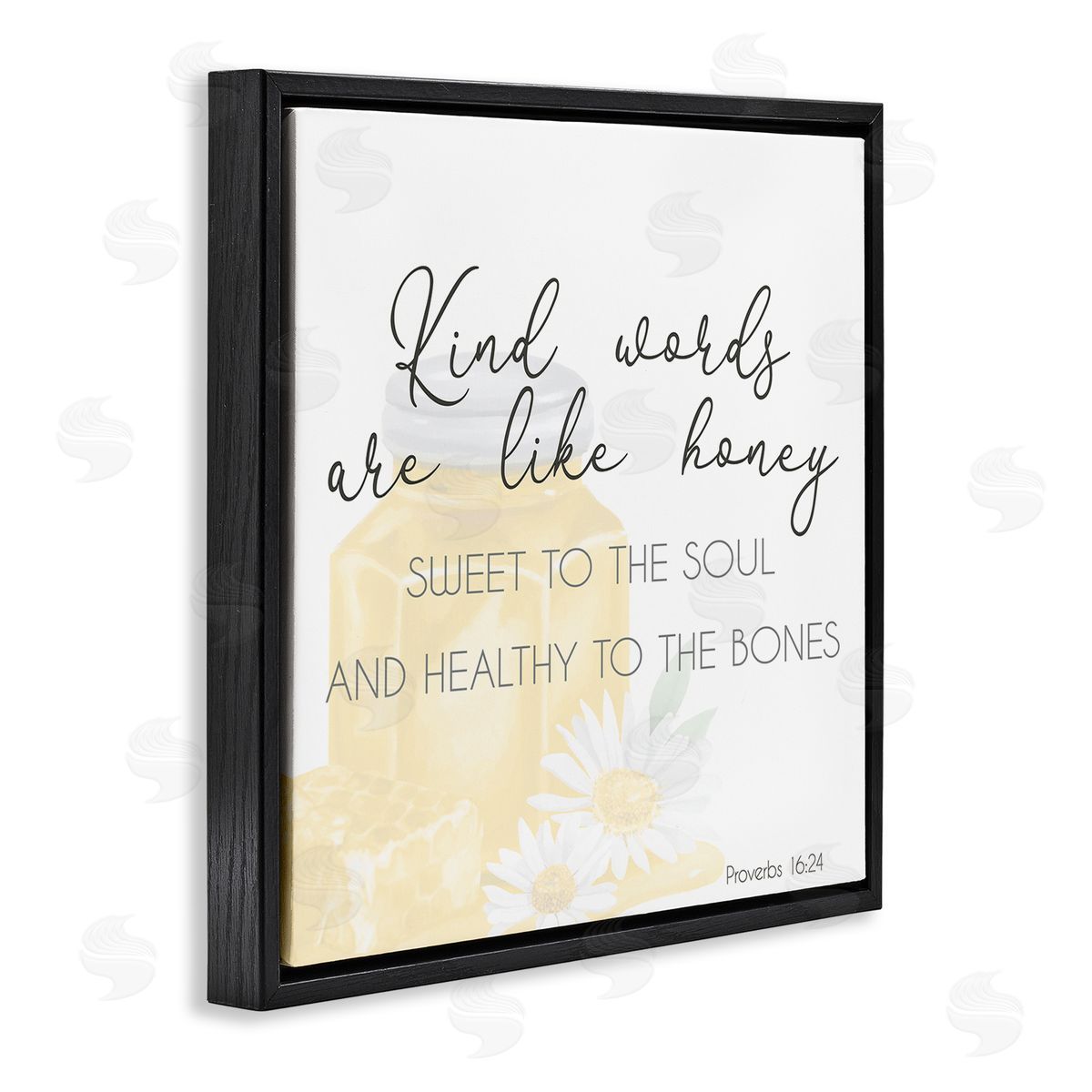 Lucca Sheppard Kind Words Like Honey Black Floating Frame Canvas Wall Art Print