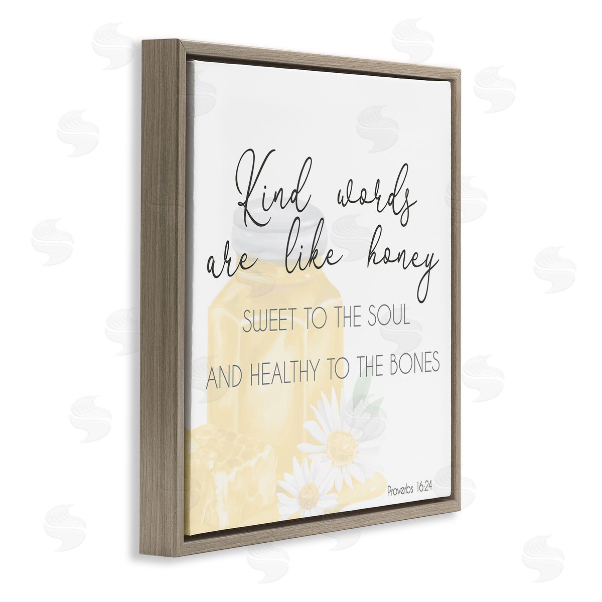 Lucca Sheppard Kind Words Like Honey Brown Floating Frame Canvas Wall Art Print