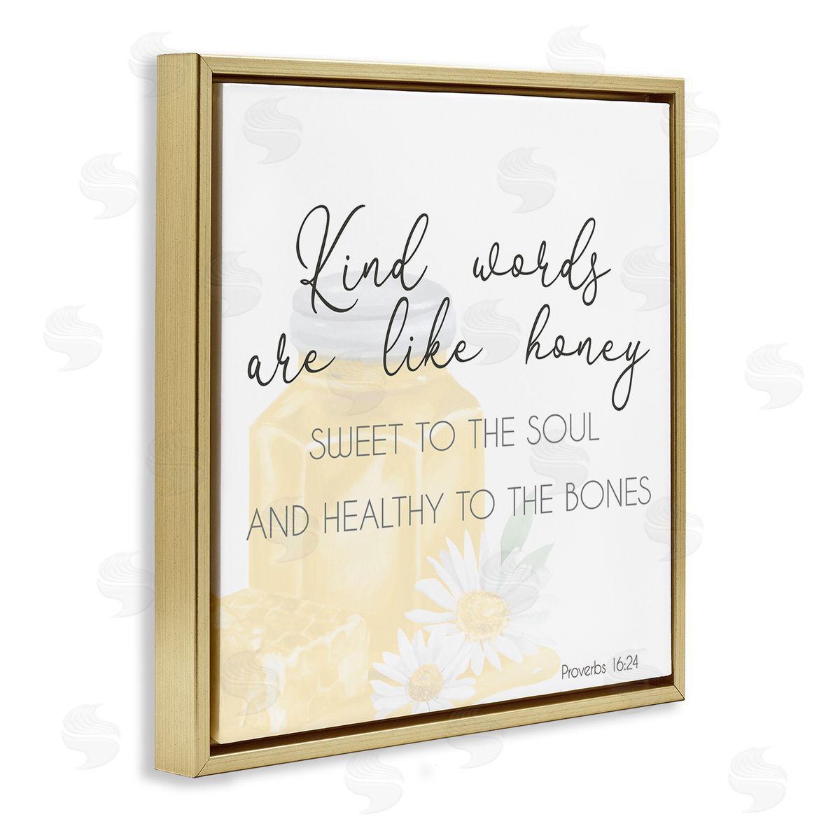 Lucca Sheppard Kind Words Like Honey Gold Floating Frame Canvas Wall Art Print