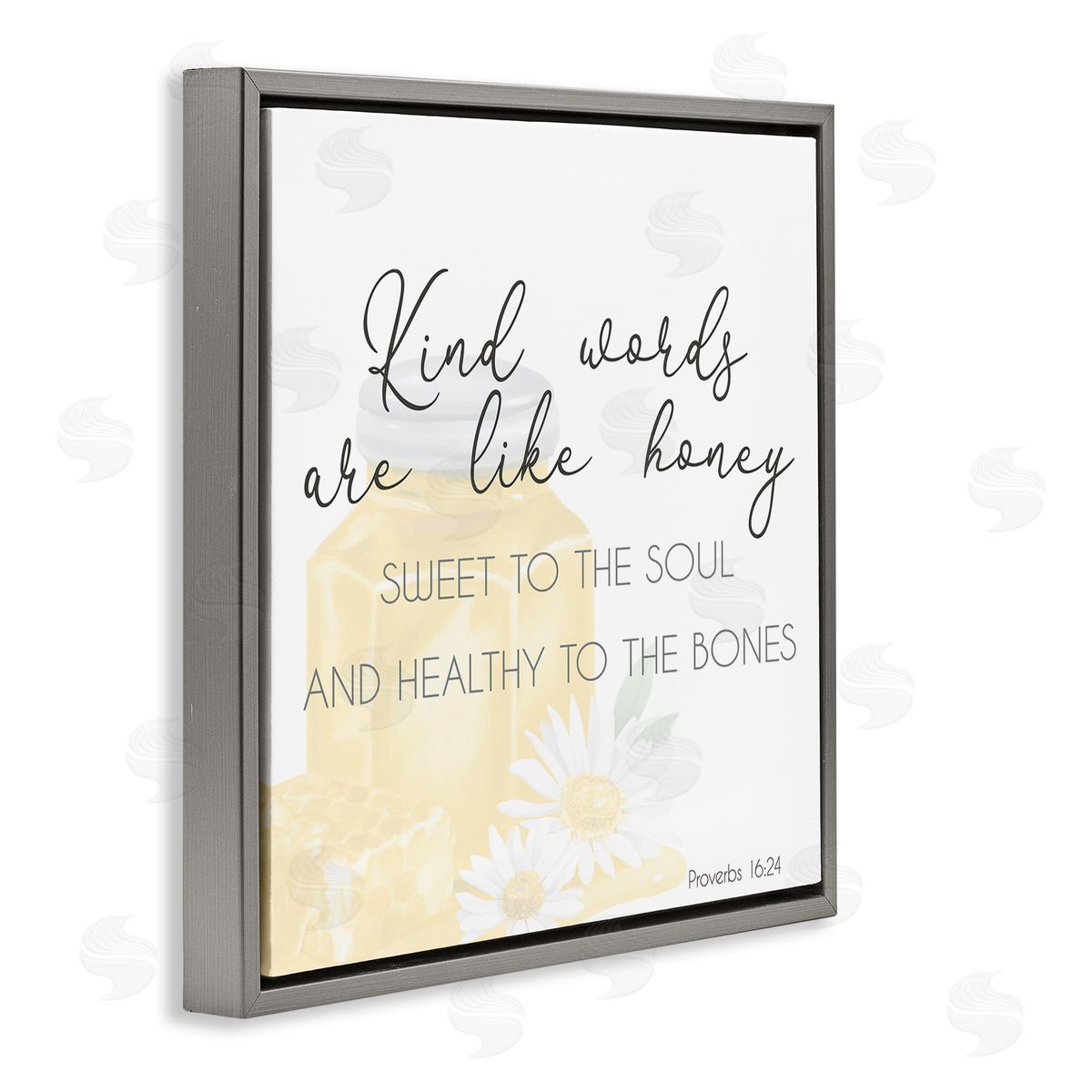 Lucca Sheppard Kind Words Like Honey Gray Floating Frame Canvas Wall Art Print