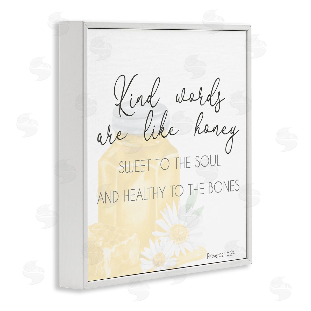 Lucca Sheppard Kind Words Like Honey White Framed Giclee Wall Art Print