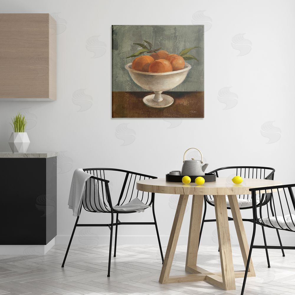 Silvia Vassileva Peaches Still Life Canvas Wall Art Print in Room