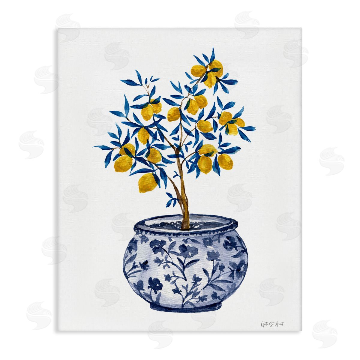 Lemon Tree in Chinoiserie Canvas Wall Art, Home Decor by Yvette St. Amant