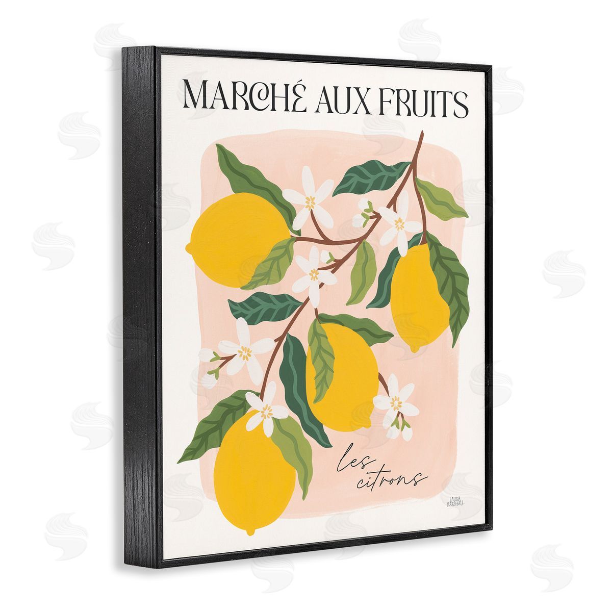 Marche Aux Lemons Black Frame Print Wall Art, Home Decor by Wild Apple Portfolio