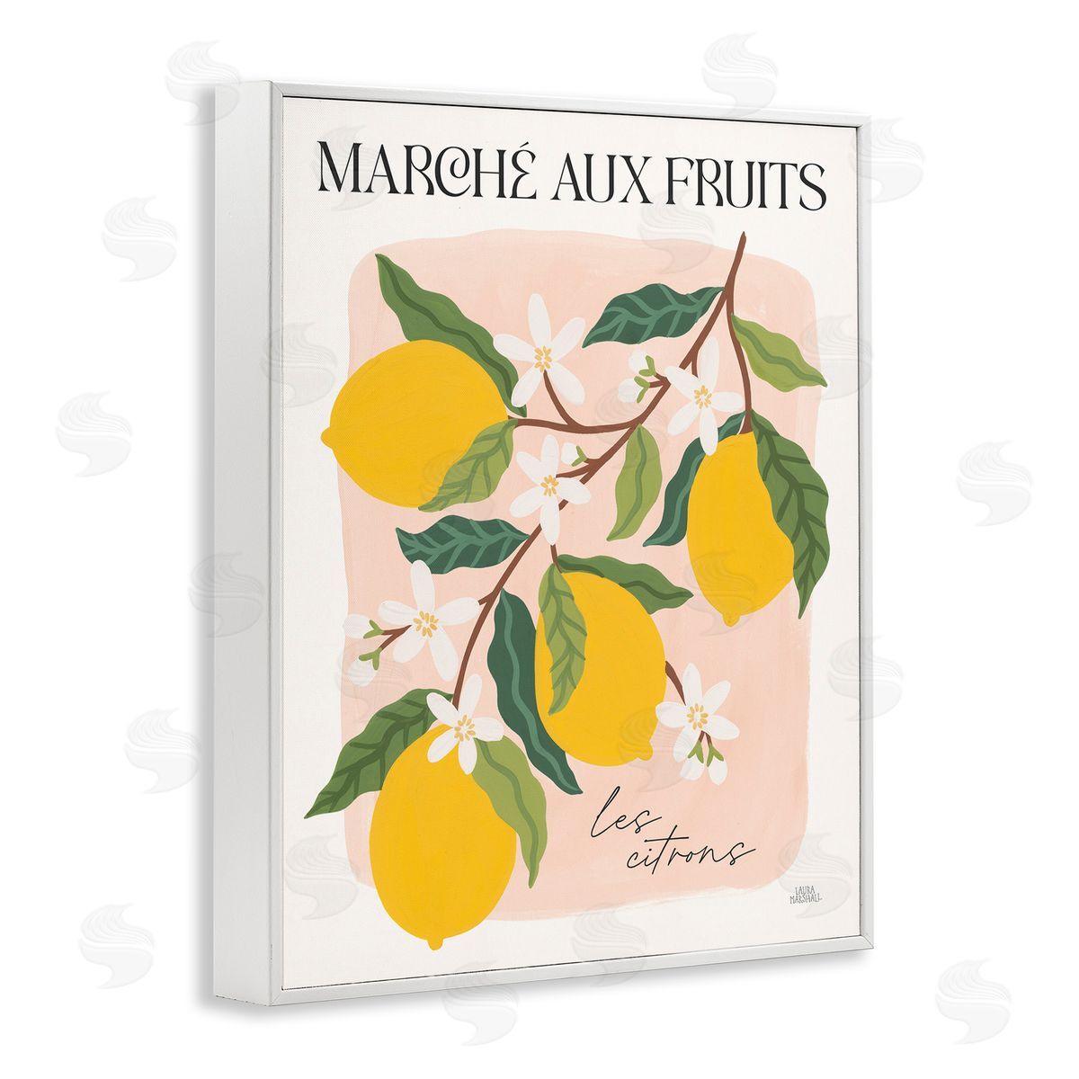 Marche Aux Lemons White Frame Print Wall Art, Home Decor by Wild Apple Portfolio