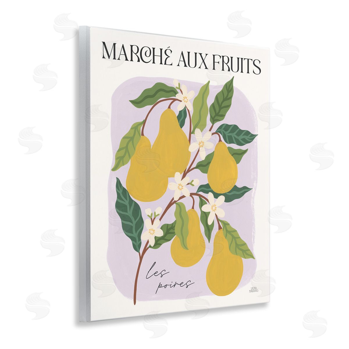 Marche Aux Pears Wood Plaque Wall Art, Home Decor by Wild Apple Portfolio