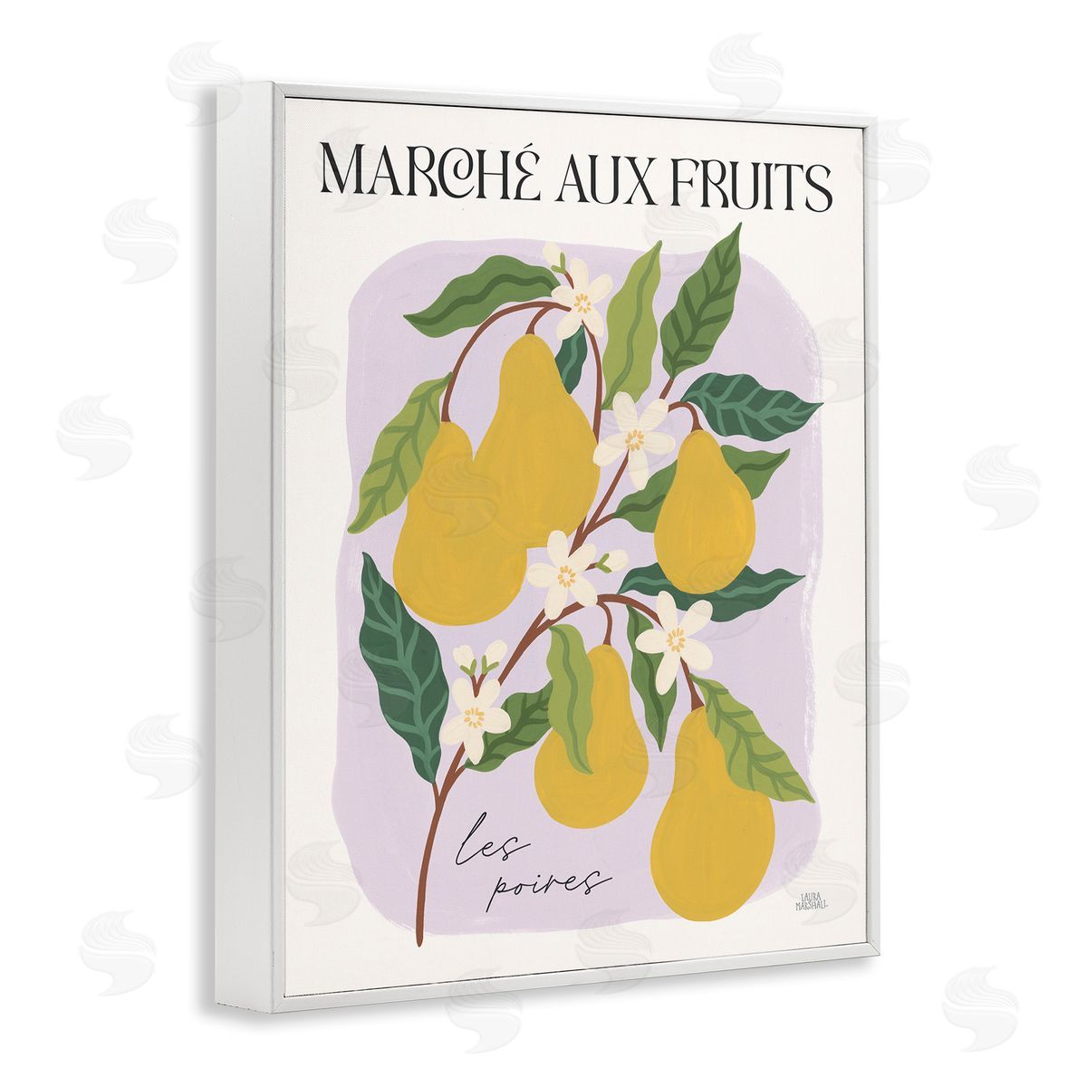 Marche Aux Pears White Frame Print Wall Art, Home Decor by Wild Apple Portfolio