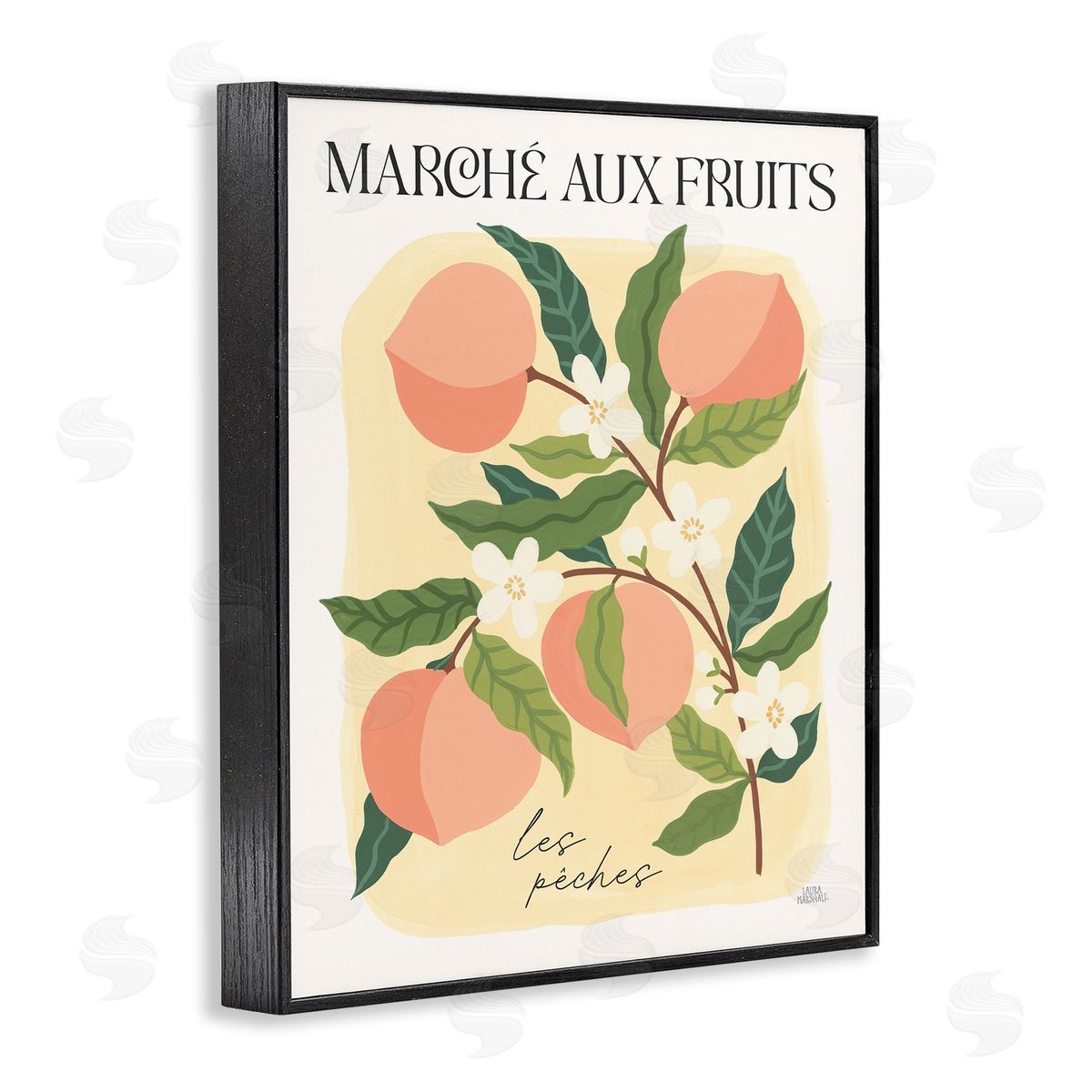 Marche Aux Peaches Black Frame Print Wall Art, Home Decor by Wild Apple Portfolio