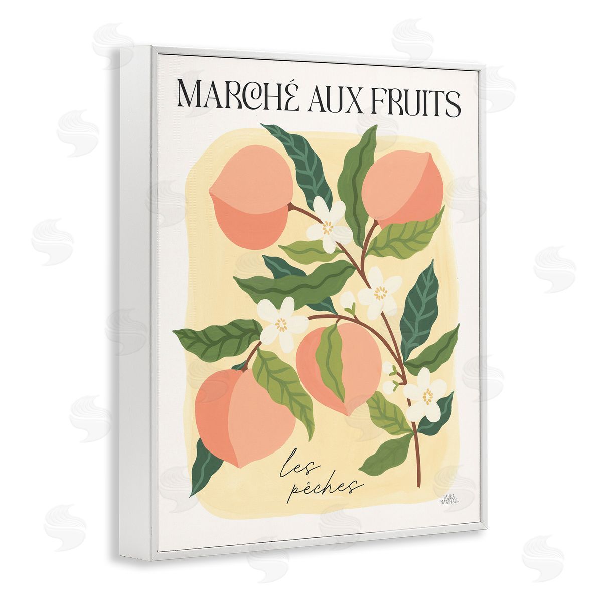 Marche Aux Peaches White Frame Print Wall Art, Home Decor by Wild Apple Portfolio