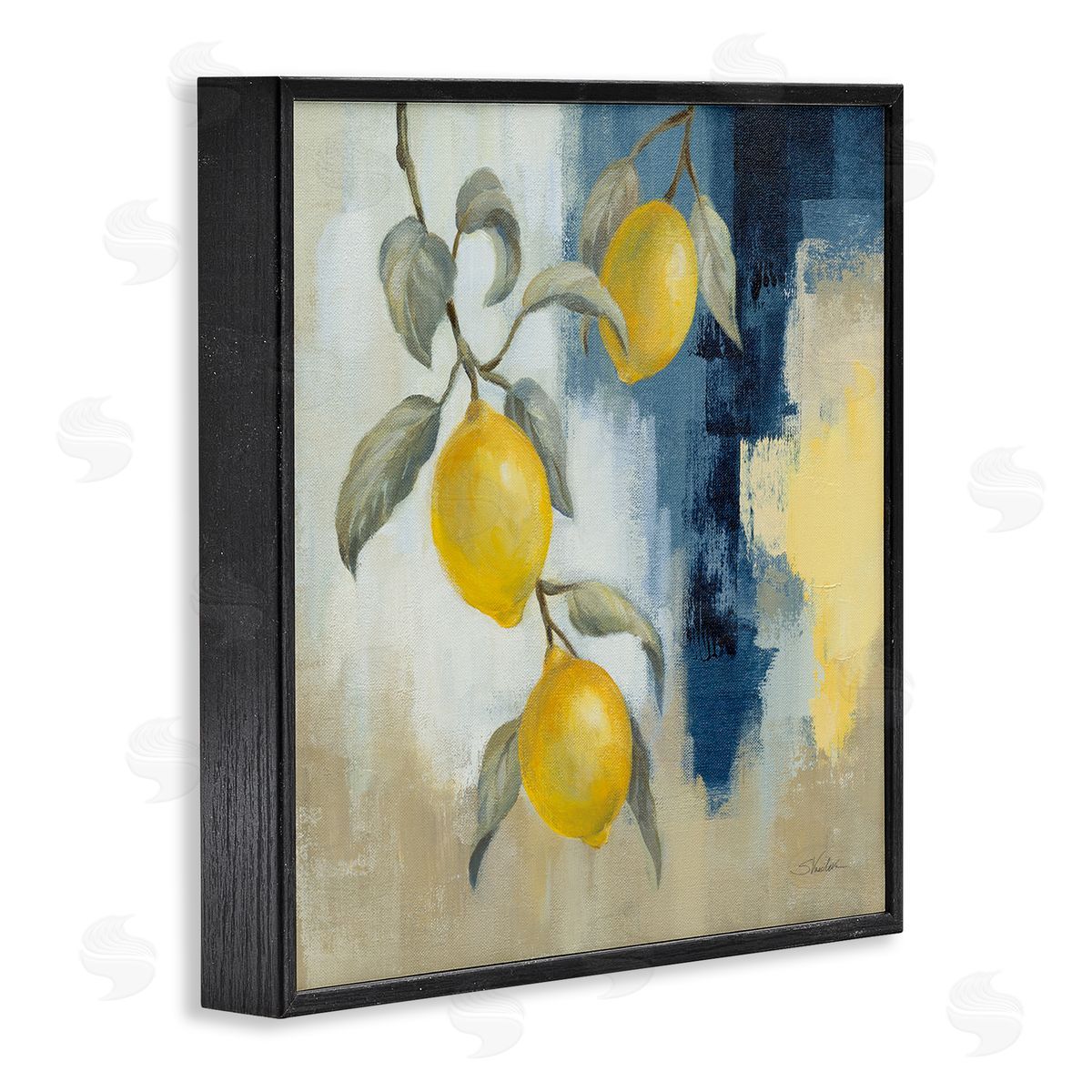 Silvia Vassileva Lemons From South Black Framed Giclee Wall Art Print