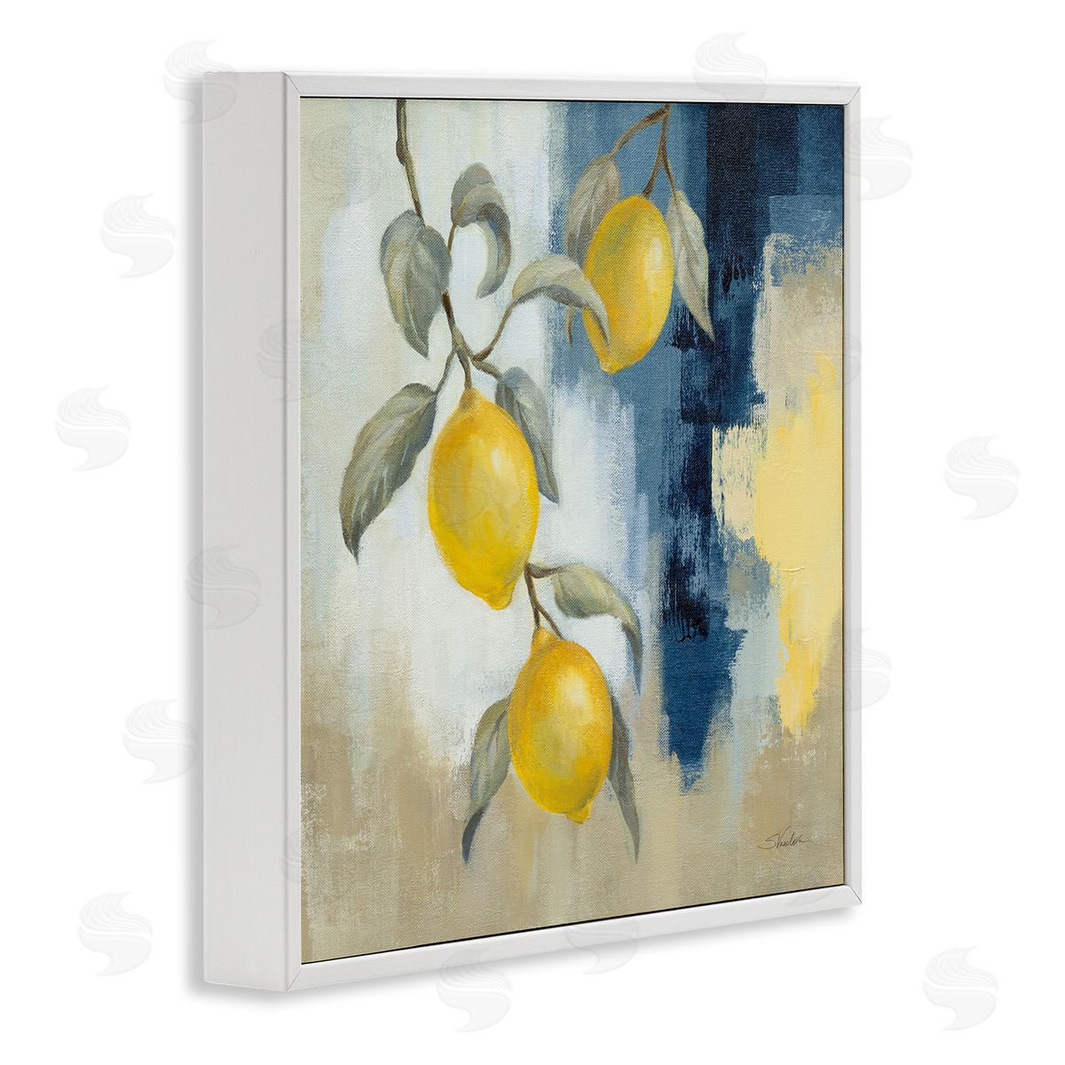 Silvia Vassileva Lemons From South White Framed Giclee Wall Art Print
