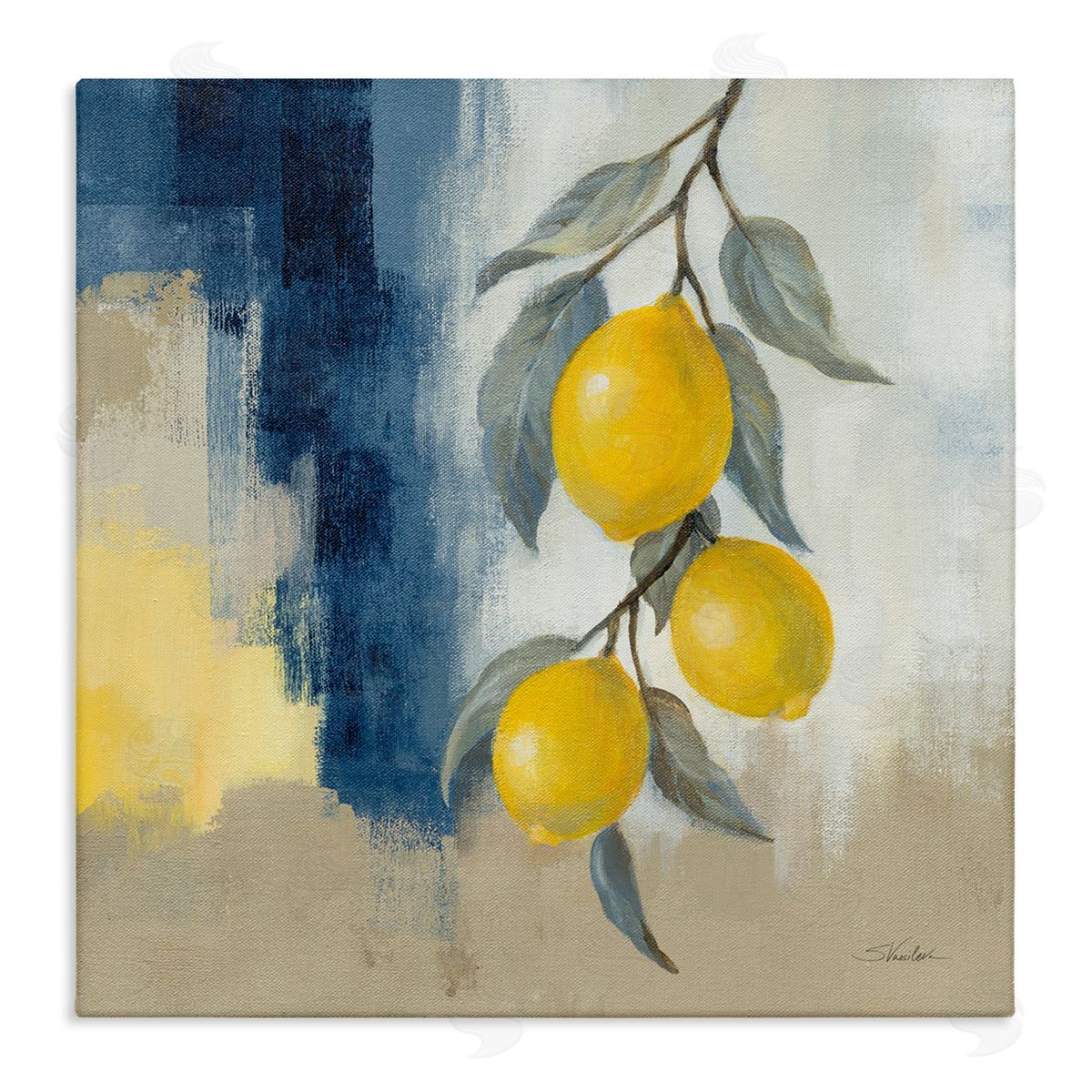 Silvia Vassileva Kitchen Lemons Hanging Canvas Wall Art Print
