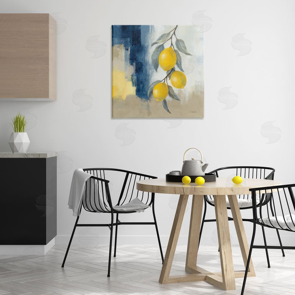 Silvia Vassileva Kitchen Lemons Hanging Canvas Wall Art Print in Room