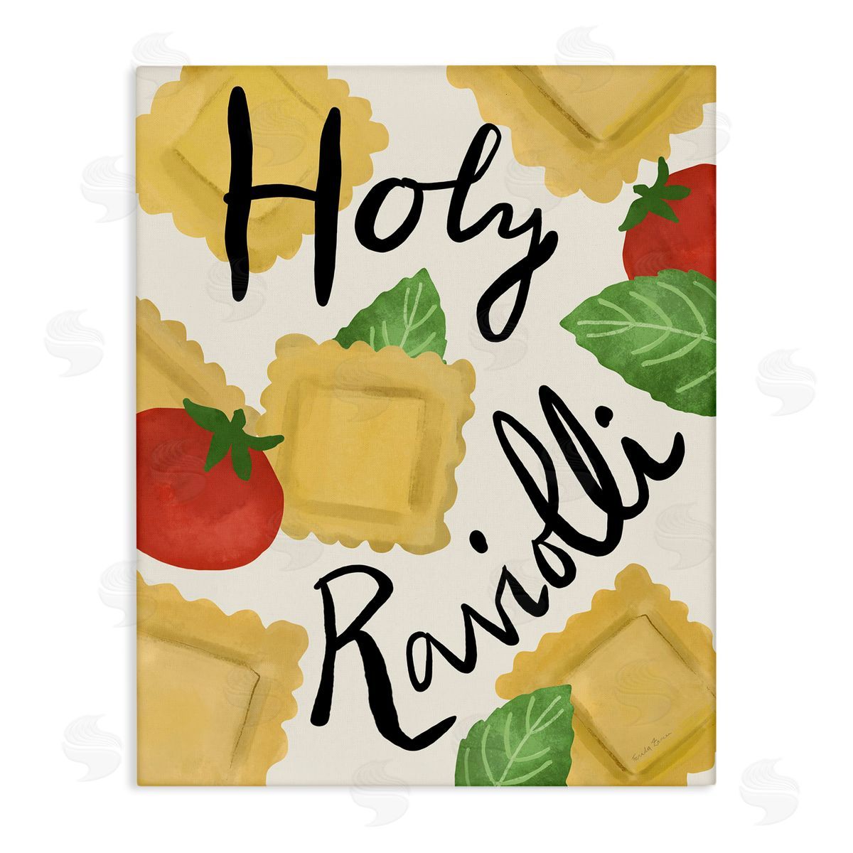 Funny Holy Ravioli Canvas Wall Art, Home Decor by Farida Zaman