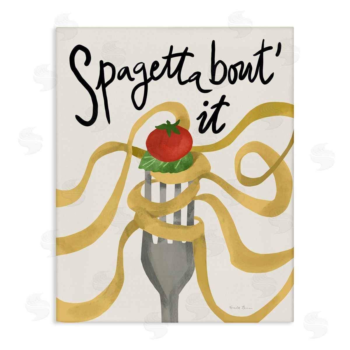 Funny Spaghetti Phrase Canvas Wall Art, Home Decor by Farida Zaman