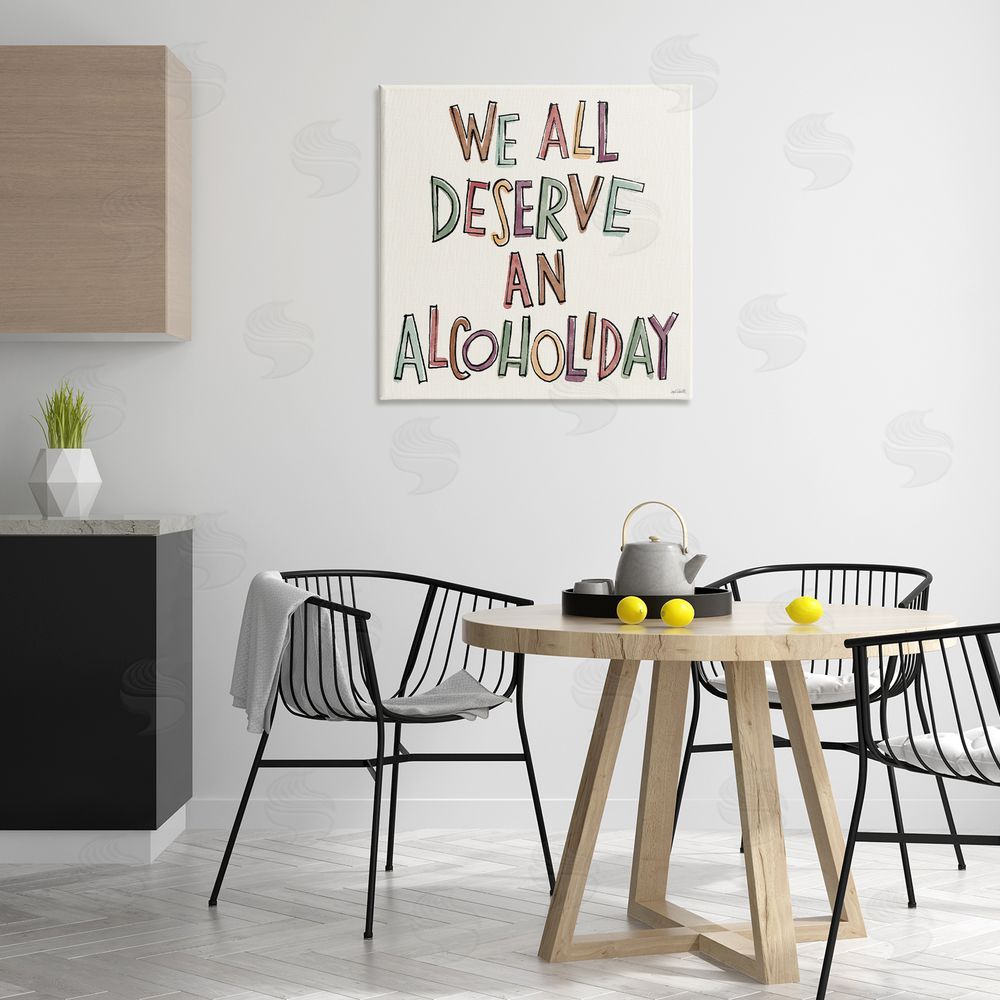 Anne Tavoletti Alcoholiday Funny Phrase Canvas Wall Art Print in Room