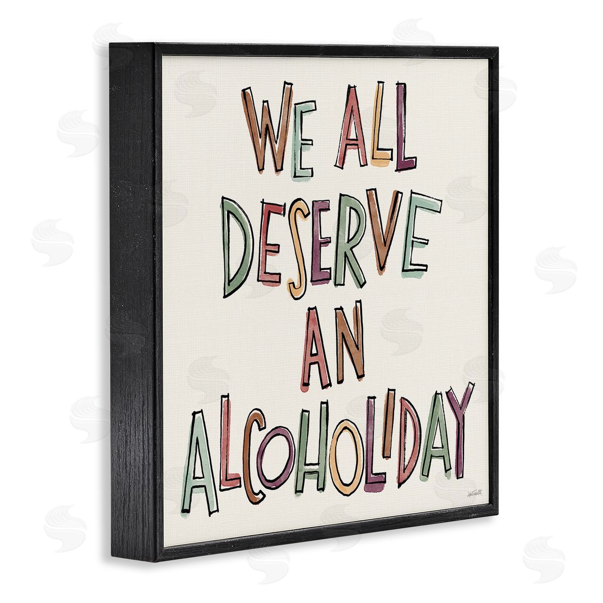 Anne Tavoletti Alcoholiday Funny Phrase Black Framed Giclee Wall Art Print