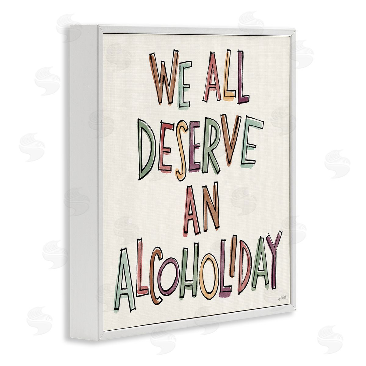 Anne Tavoletti Alcoholiday Funny Phrase White Framed Giclee Wall Art Print