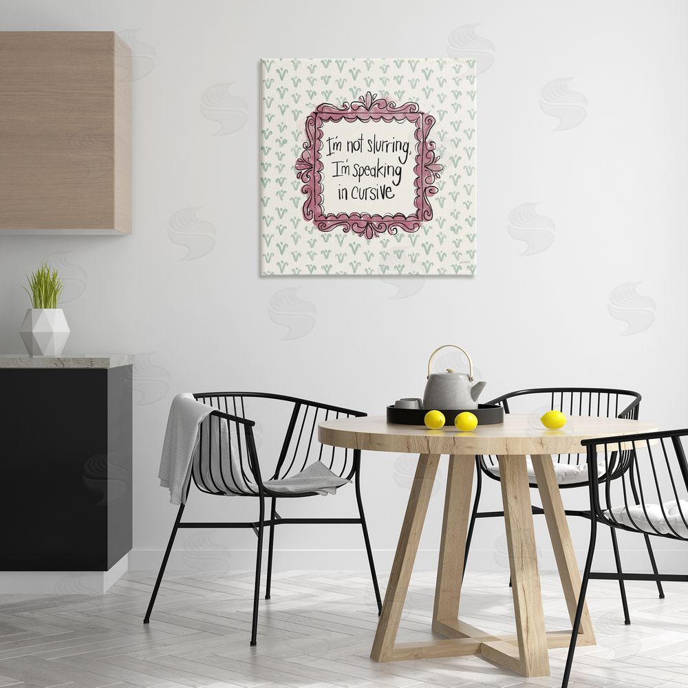 Anne Tavoletti Speaking In Cursive Canvas Wall Art Print in Room