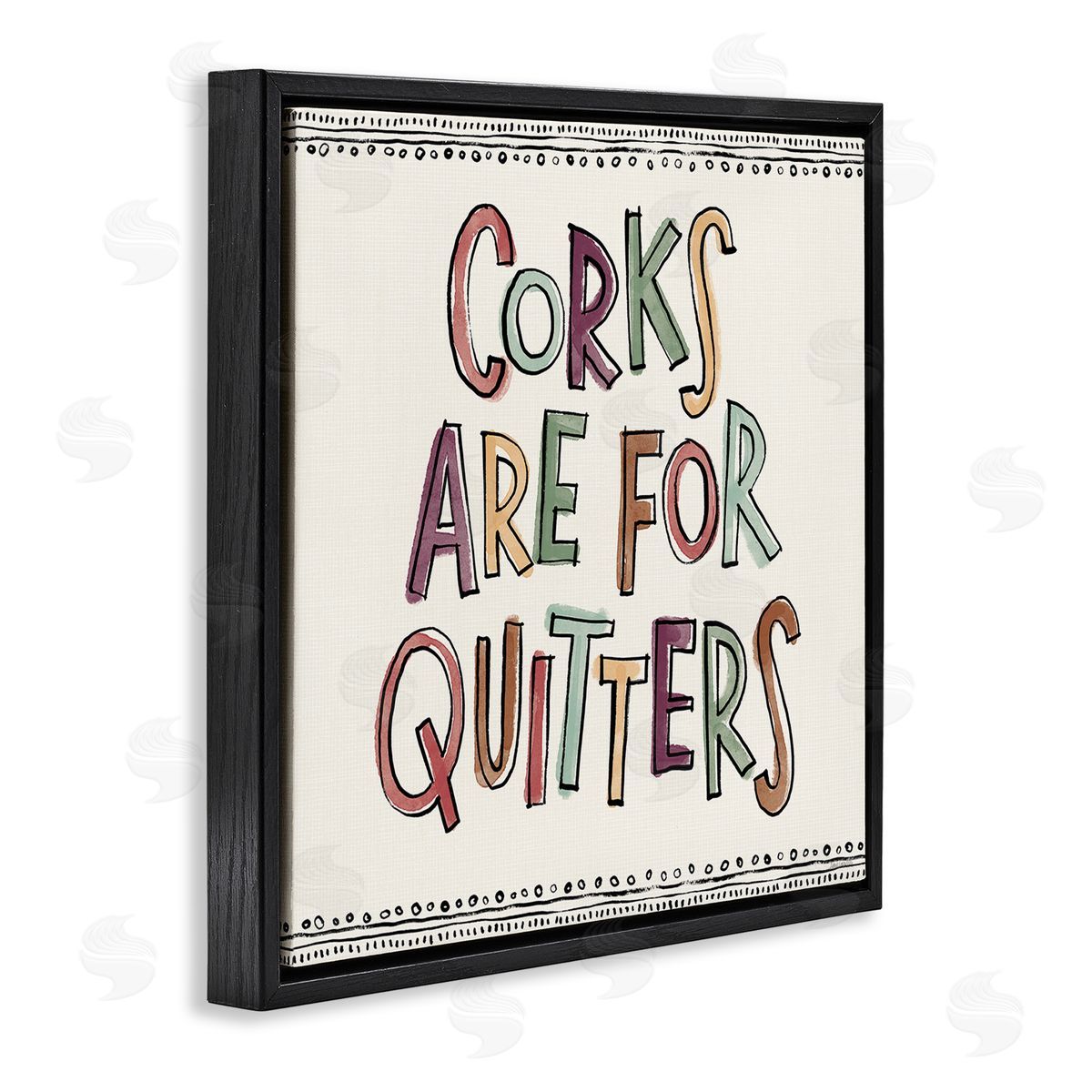 Anne Tavoletti Corks For Quitters Black Floating Frame Canvas Wall Art Print