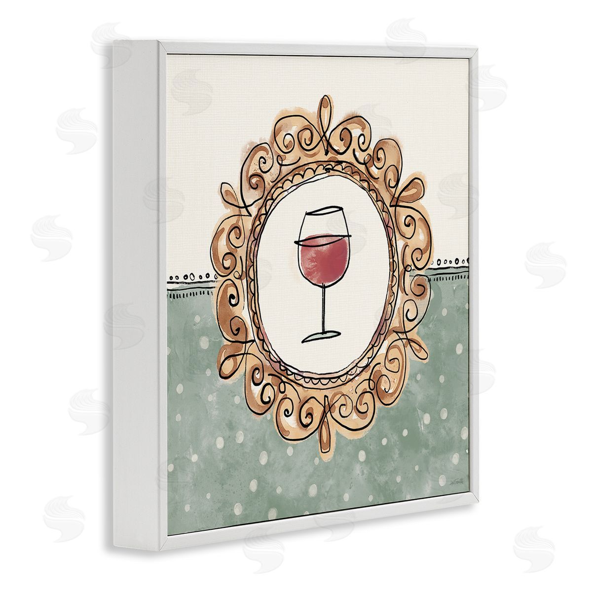 Anne Tavoletti Wine with Classic Border White Framed Giclee Wall Art Print