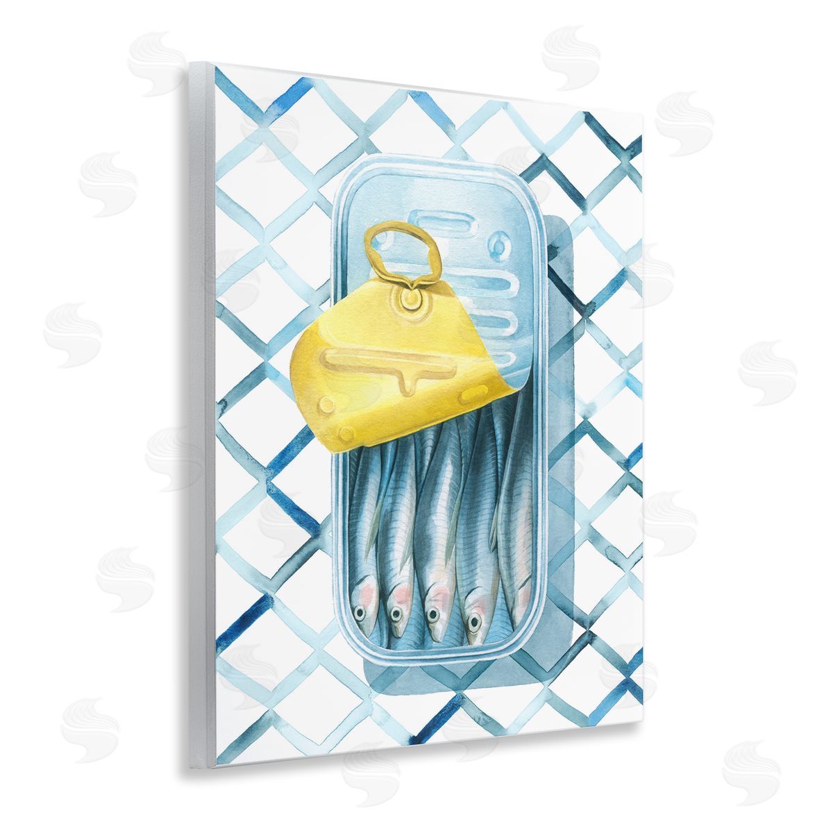 Geometric Sardines Can Wood Plaque Wall Art, Home Decor by Grace Popp