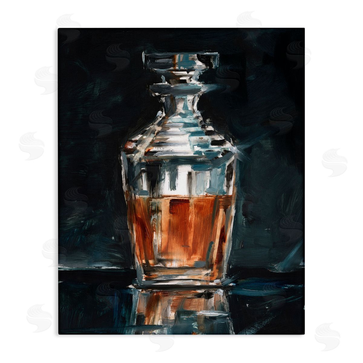 Whiskey Decanter Still Life Canvas Wall Art, Home Decor by Ethan Harper