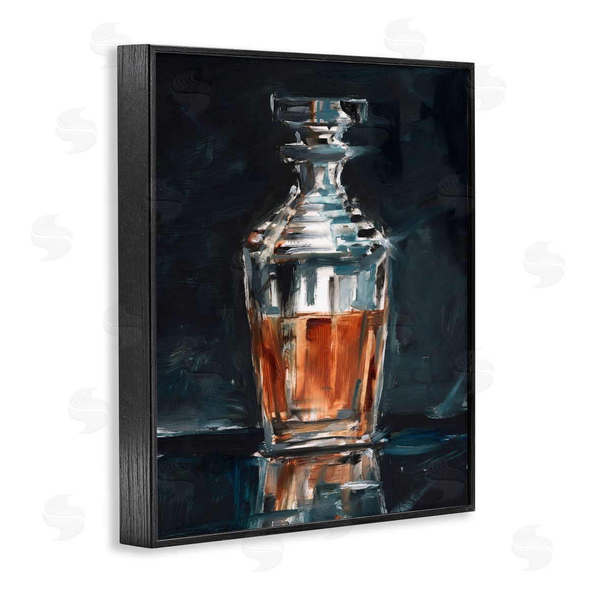 Whiskey Decanter Still Life Black Frame Print Wall Art, Home Decor by Ethan Harper