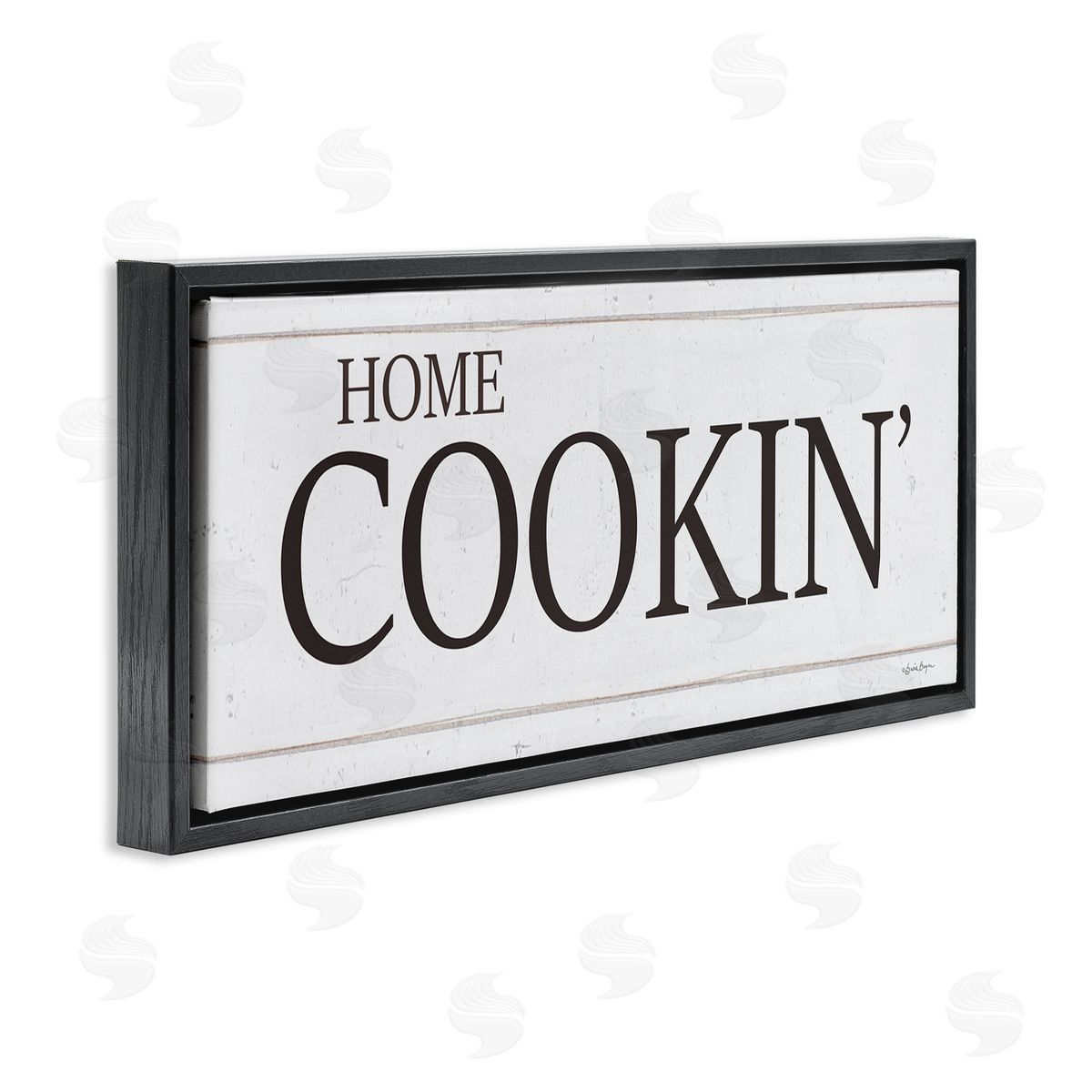 Home Cookin' Phrase Black Floating Frame Canvas Wall Art, Home Decor by Susie Boyer