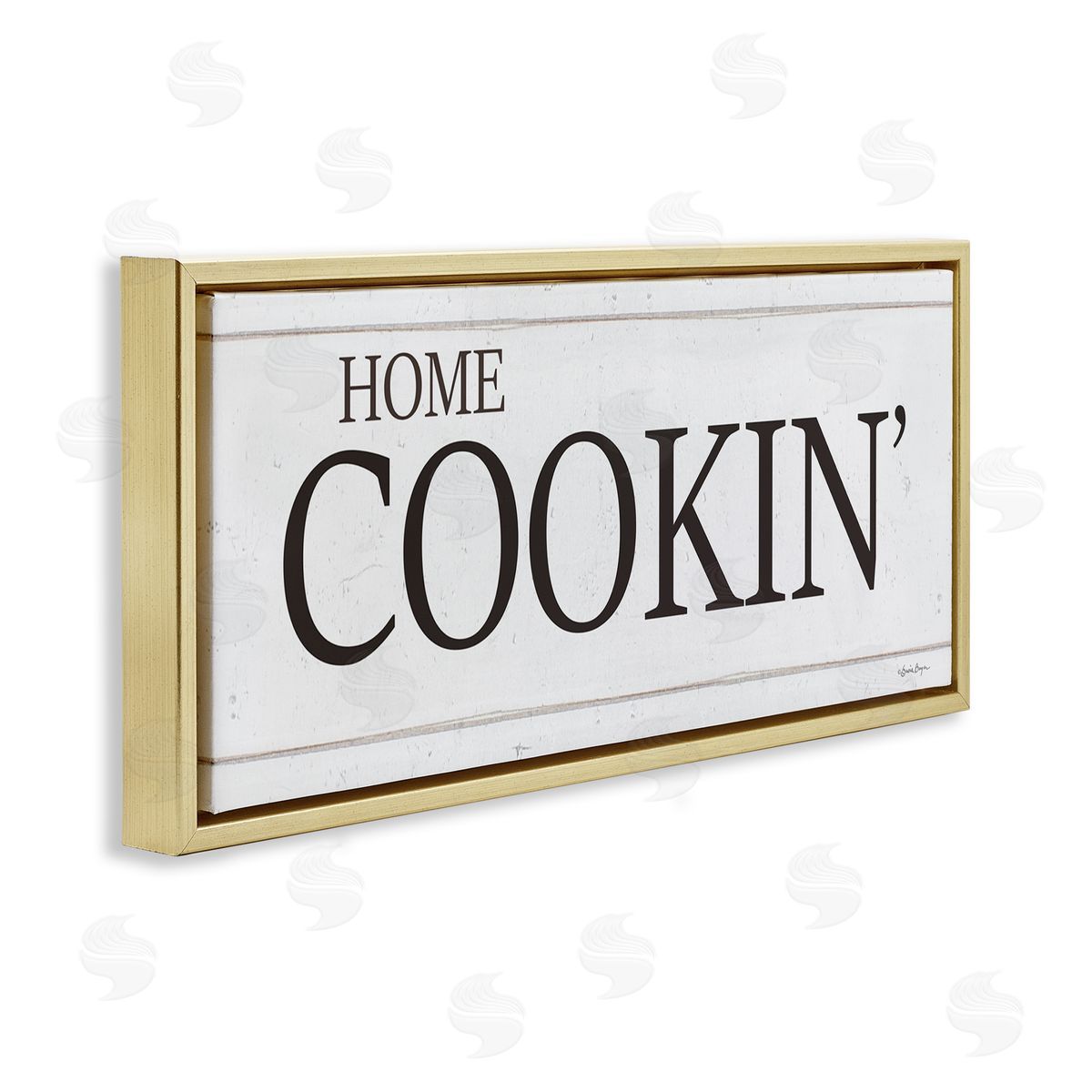 Home Cookin' Phrase Gold Floating Frame Canvas Wall Art, Home Decor by Susie Boyer