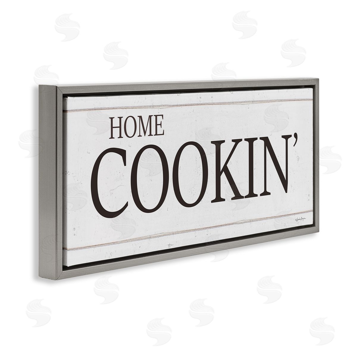 Home Cookin' Phrase Grey Floating Frame Canvas Wall Art, Home Decor by Susie Boyer