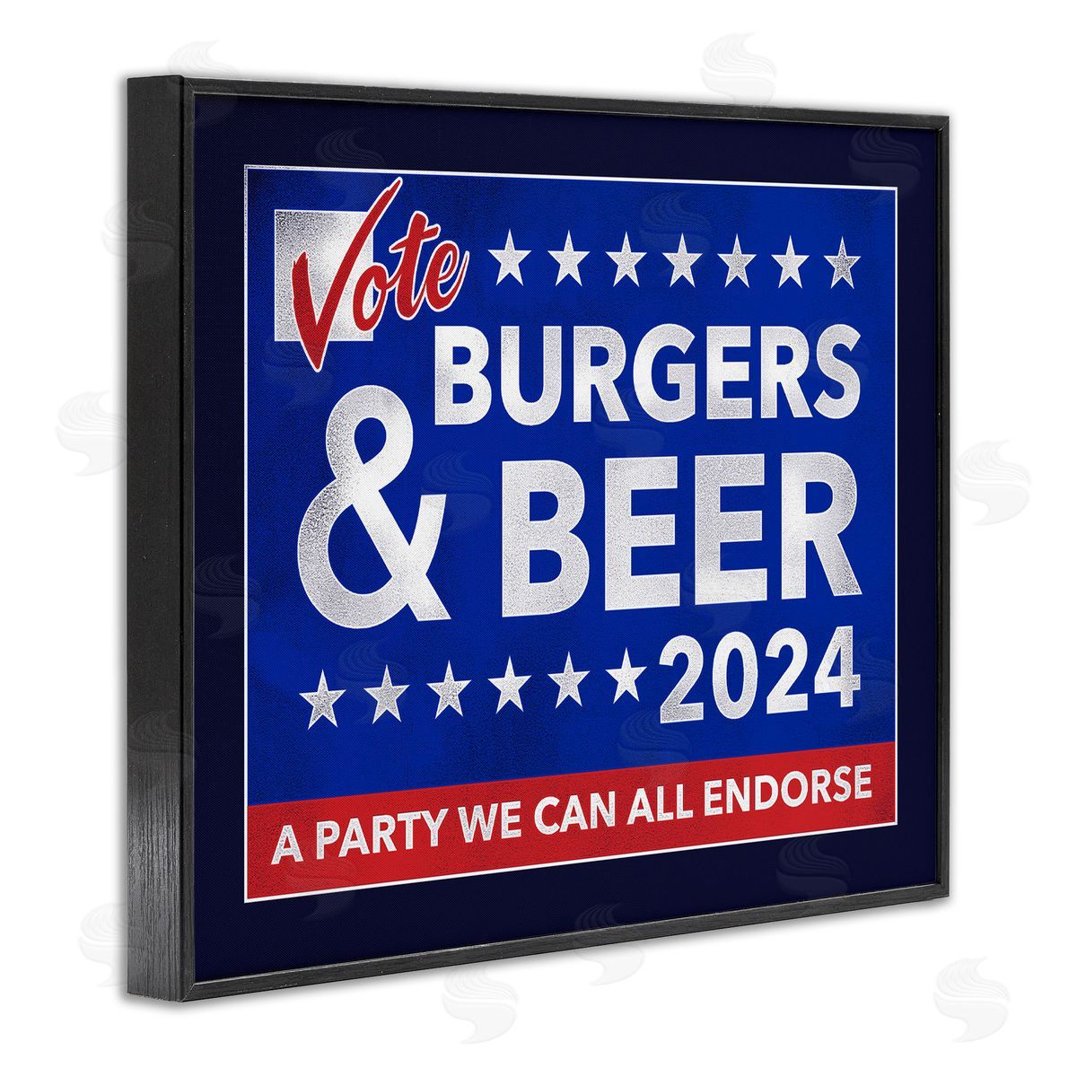 Jedco Brands Inc. Burgers & Beer Vote Black Framed Giclee Wall Art Print
