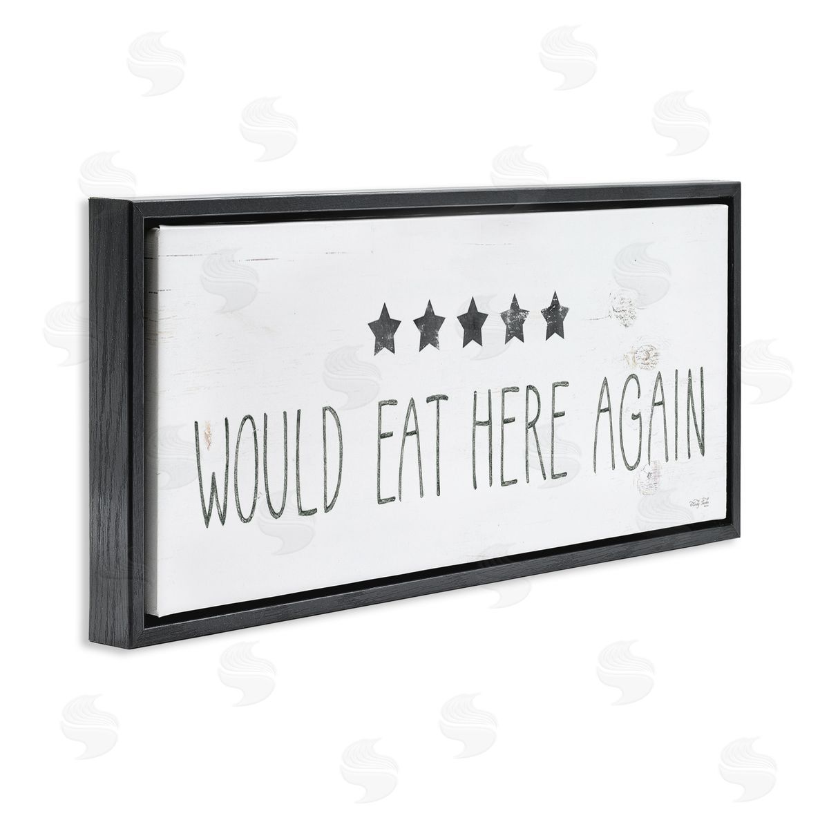 Five Stars Kitchen Black Floating Frame Canvas Wall Art, Home Decor by Cindy Jacobs
